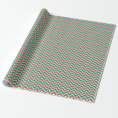 Rood Groen Witte Moderne Zig Zag Kerstmis Cadeaupapier (Uitgerold)