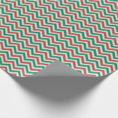 Rood Groen Witte Moderne Zig Zag Kerstmis Cadeaupapier (Hoek)