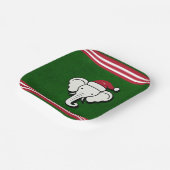 Rood & Groen Witte Olifant Gift Kerstfeest Papieren Bordje (Gebogen)