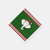 Rood & Groen Witte Olifant Gift Kerstfeest Servet (Hoek)