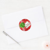 Rood, groen, witte prettige kerstSticker Ronde Sticker (Envelop)