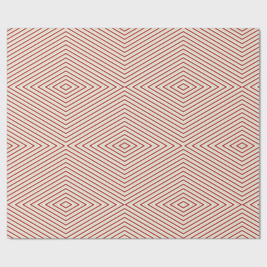 Rood Groen Witte Spiegel Patroon Retro Kerstmis Cadeaupapier (Vlak)
