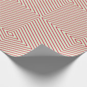 Rood Groen Witte Spiegel Patroon Retro Kerstmis Cadeaupapier (Hoek)