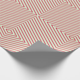 Rood Groen Witte Spiegel Patroon Retro Kerstmis Cadeaupapier