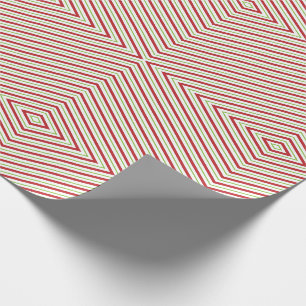 Rood Groen Witte Spiegel Patroon Retro Kerstmis Cadeaupapier