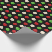 Rood Groen Witte Stippen Cadeaupapier (Hoek)