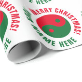 Rood Groen Yin Yang aangepaste Kerst inpakpapier (Rol Hoek)