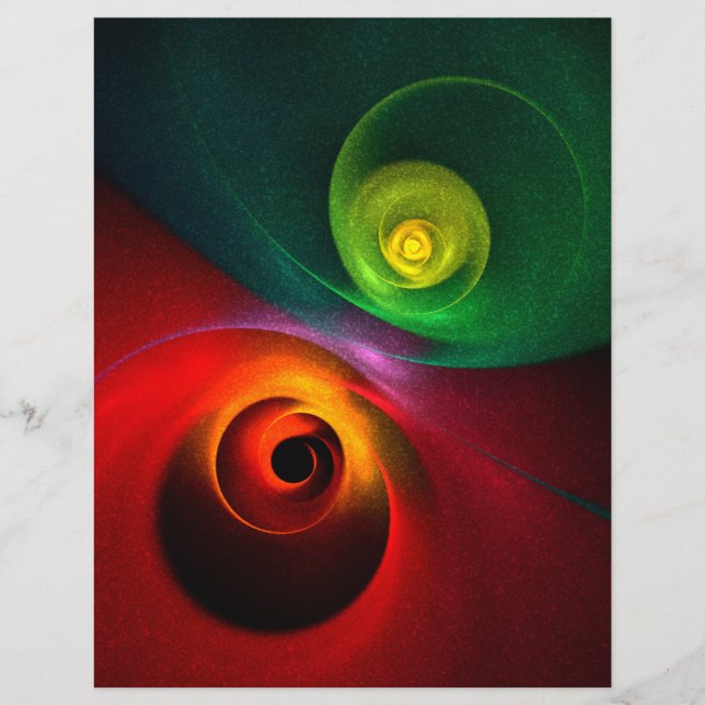 Rood Groen Yin Yang Modern Abstract Kunstpatroon # (Voorkant)