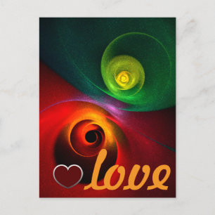Rood Groen Yin Yang Modern Abstract Kunstpatroon # Briefkaart