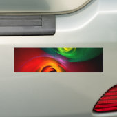 Rood Groen Yin Yang Modern Abstract Kunstpatroon # Bumpersticker (Op auto)
