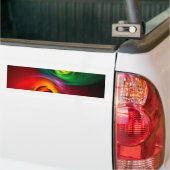 Rood Groen Yin Yang Modern Abstract Kunstpatroon # Bumpersticker (Op Truck)