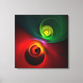 Rood Groen Yin Yang Modern Abstract Kunstpatroon # Canvas Afdruk