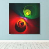 Rood Groen Yin Yang Modern Abstract Kunstpatroon # Canvas Afdruk (Insitu (Houten vloer))