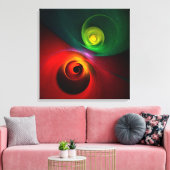 Rood Groen Yin Yang Modern Abstract Kunstpatroon # Canvas Afdruk (Insitu (Woonkamer))