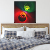 Rood Groen Yin Yang Modern Abstract Kunstpatroon # Canvas Afdruk (Insitu (Slaapkamer))