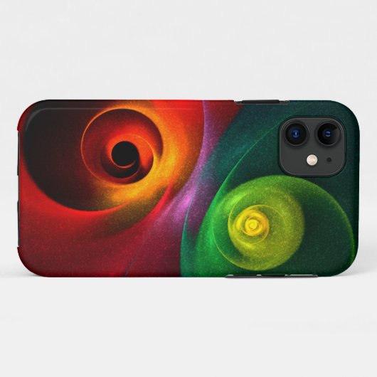 Rood Groen Yin Yang Modern Abstract Kunstpatroon # Case-Mate iPhone Case (Achterkant (horizontaal))