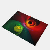Rood Groen Yin Yang Modern Abstract Kunstpatroon # Deurmat (Schuin)