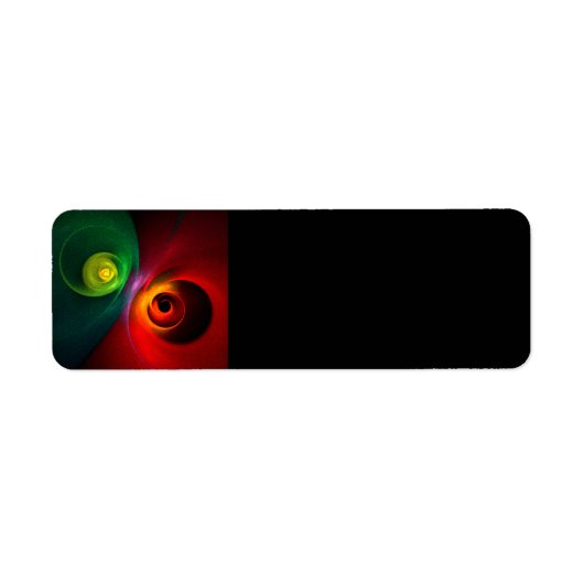 Rood Groen Yin Yang Modern Abstract Kunstpatroon # Etiket (Voorkant)