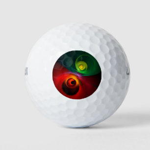 Rood Groen Yin Yang Modern Abstract Kunstpatroon # Golfballen