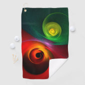 Rood Groen Yin Yang Modern Abstract Kunstpatroon # Golfhanddoek (Insitu)