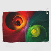 Rood Groen Yin Yang Modern Abstract Kunstpatroon # Golfhanddoek (Horizontaal)