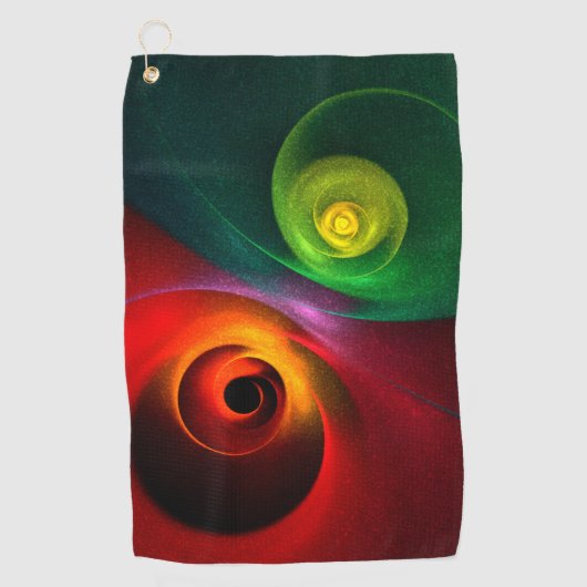 Rood Groen Yin Yang Modern Abstract Kunstpatroon # Golfhanddoek (Voorkant)