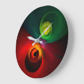 Rood Groen Yin Yang Modern Abstract Kunstpatroon # Grote Klok (Hoek)