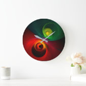Rood Groen Yin Yang Modern Abstract Kunstpatroon # Grote Klok (Huis)