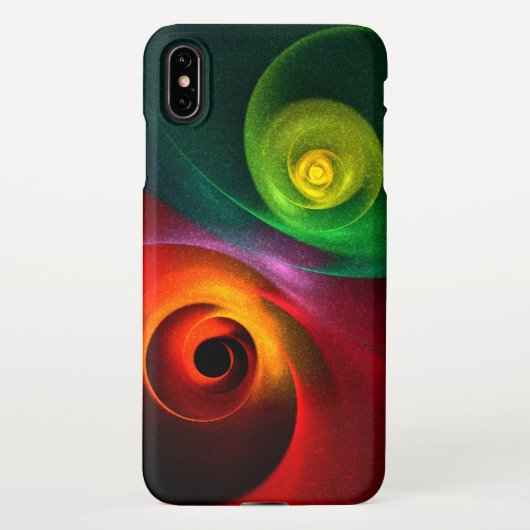Rood Groen Yin Yang Modern Abstract Kunstpatroon # iPhone Hoesje (Achterkant)