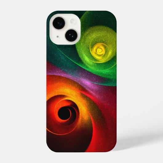 Rood Groen Yin Yang Modern Abstract Kunstpatroon # iPhone Hoesje (Achterkant)