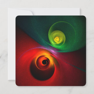 Rood Groen Yin Yang Modern Abstract Kunstpatroon # Kaart