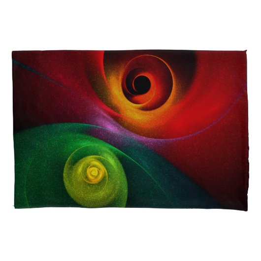 Rood Groen Yin Yang Modern Abstract Kunstpatroon # Kussensloop (Voorkant)