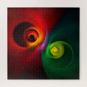 Rood Groen Yin Yang Modern Abstract Kunstpatroon # Legpuzzel (Horizontaal)