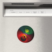 Rood Groen Yin Yang Modern Abstract Kunstpatroon # Magneet (Insitu (Vaatwasser))