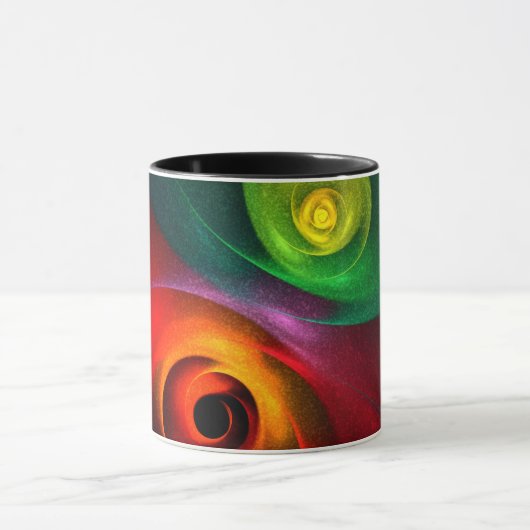 Rood Groen Yin Yang Modern Abstract Kunstpatroon # Mok (Midden)