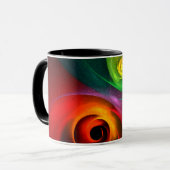 Rood Groen Yin Yang Modern Abstract Kunstpatroon # Mok (Voorkant links)