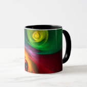 Rood Groen Yin Yang Modern Abstract Kunstpatroon # Mok (Voorkant rechts)