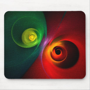 Rood Groen Yin Yang Modern Abstract Kunstpatroon # Muismat