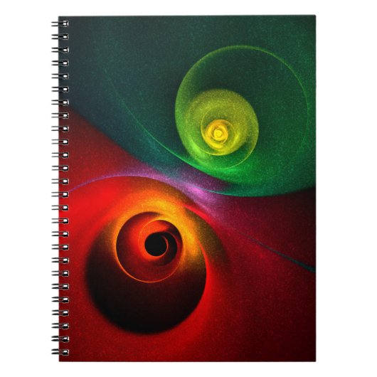 Rood Groen Yin Yang Modern Abstract Kunstpatroon # Notitieboek (Voorkant)