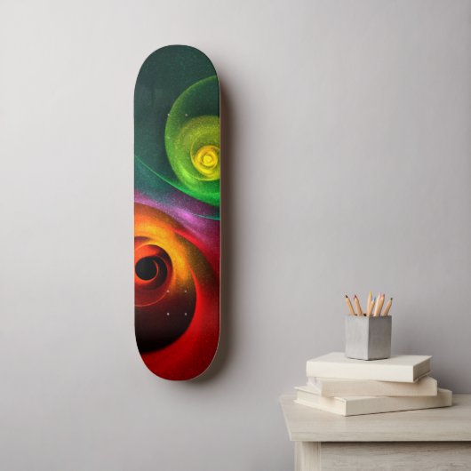 Rood Groen Yin Yang Modern Abstract Kunstpatroon # Persoonlijk Skateboard (Muurkunst)