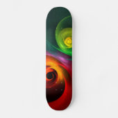 Rood Groen Yin Yang Modern Abstract Kunstpatroon # Persoonlijk Skateboard (Voorkant)