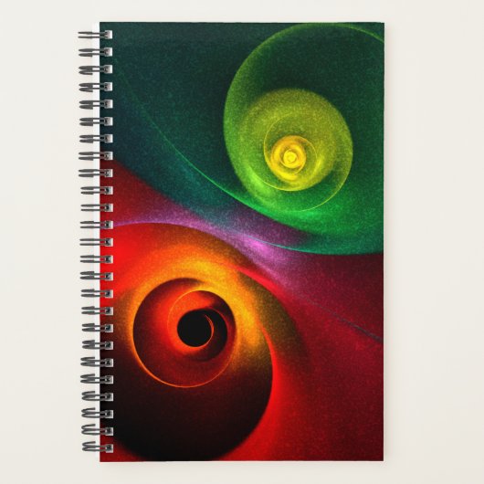Rood Groen Yin Yang Modern Abstract Kunstpatroon # Planner (Voorkant)