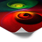 Rood Groen Yin Yang Modern Abstract Kunstpatroon # Poster (Hoek)