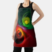 Rood Groen Yin Yang Modern Abstract Kunstpatroon # Schort (Insitu)