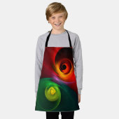 Rood Groen Yin Yang Modern Abstract Kunstpatroon # Schort (Gedragen)