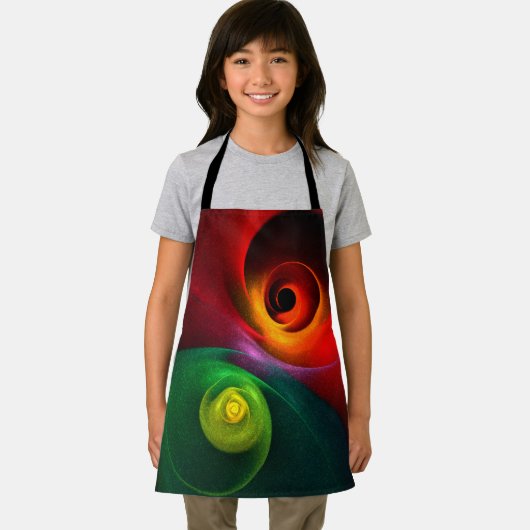 Rood Groen Yin Yang Modern Abstract Kunstpatroon # Schort (Insitu)