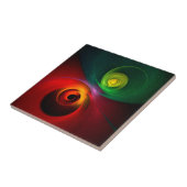 Rood Groen Yin Yang Modern Abstract Kunstpatroon # Tegeltje (Zijkant)