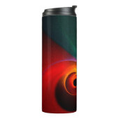 Rood Groen Yin Yang Modern Abstract Kunstpatroon # Thermosbeker (Gedraaid links)