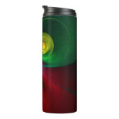 Rood Groen Yin Yang Modern Abstract Kunstpatroon # Thermosbeker (Geroteerd rechts)