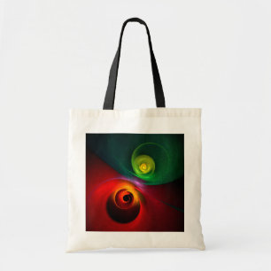 Rood Groen Yin Yang Modern Abstract Kunstpatroon # Tote Bag